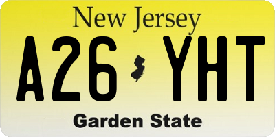 NJ license plate A26YHT