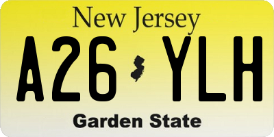 NJ license plate A26YLH