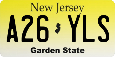 NJ license plate A26YLS