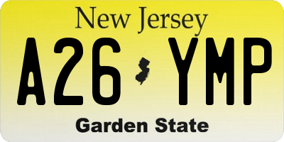 NJ license plate A26YMP