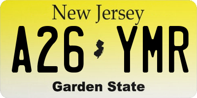 NJ license plate A26YMR