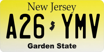 NJ license plate A26YMV