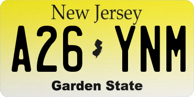 NJ license plate A26YNM
