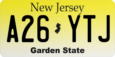 NJ license plate A26YTJ