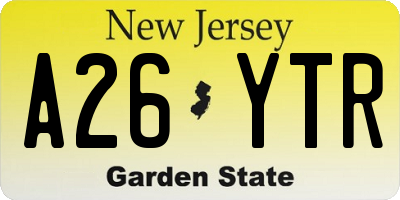NJ license plate A26YTR