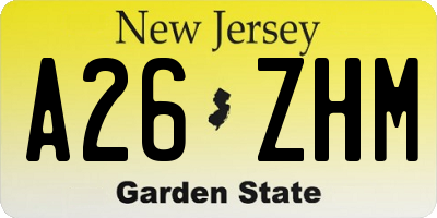 NJ license plate A26ZHM