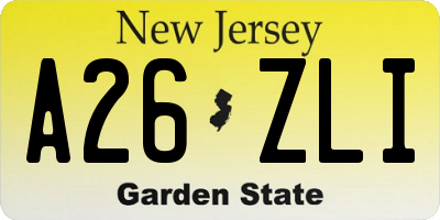NJ license plate A26ZLI