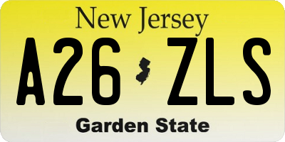 NJ license plate A26ZLS