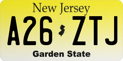NJ license plate A26ZTJ