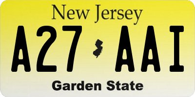NJ license plate A27AAI