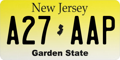 NJ license plate A27AAP