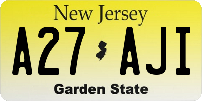 NJ license plate A27AJI