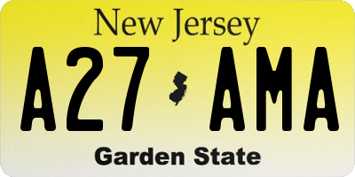 NJ license plate A27AMA