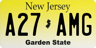 NJ license plate A27AMG