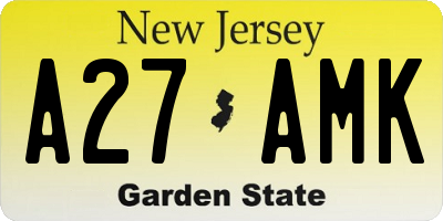 NJ license plate A27AMK