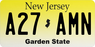 NJ license plate A27AMN