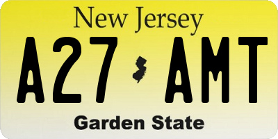 NJ license plate A27AMT