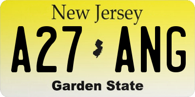 NJ license plate A27ANG
