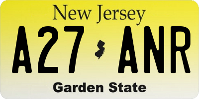 NJ license plate A27ANR