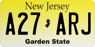 NJ license plate A27ARJ