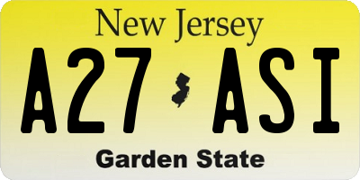 NJ license plate A27ASI