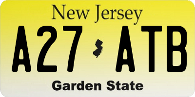 NJ license plate A27ATB