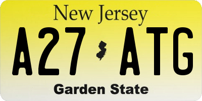 NJ license plate A27ATG