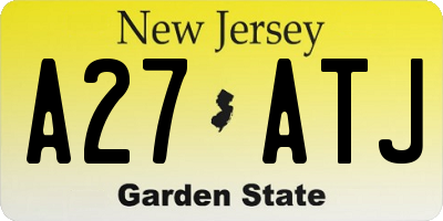 NJ license plate A27ATJ