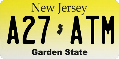 NJ license plate A27ATM