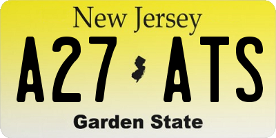 NJ license plate A27ATS