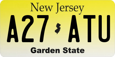 NJ license plate A27ATU