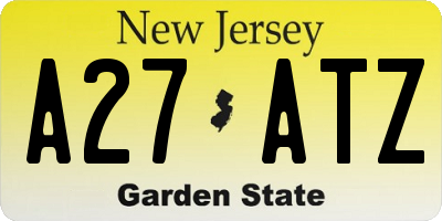 NJ license plate A27ATZ