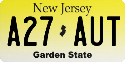 NJ license plate A27AUT