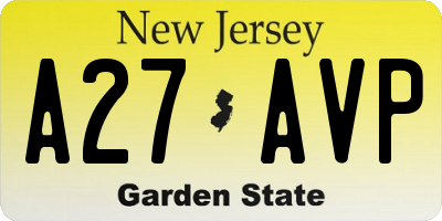 NJ license plate A27AVP