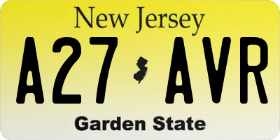 NJ license plate A27AVR