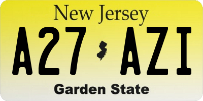 NJ license plate A27AZI