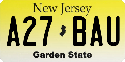 NJ license plate A27BAU