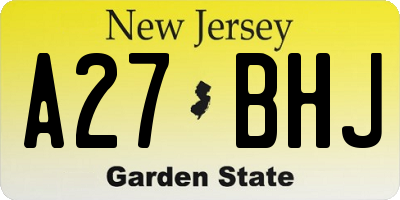 NJ license plate A27BHJ