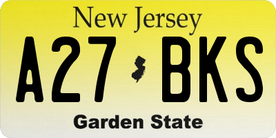 NJ license plate A27BKS