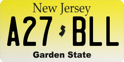 NJ license plate A27BLL