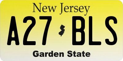 NJ license plate A27BLS