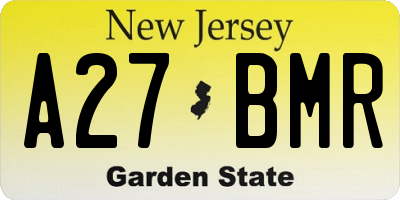NJ license plate A27BMR