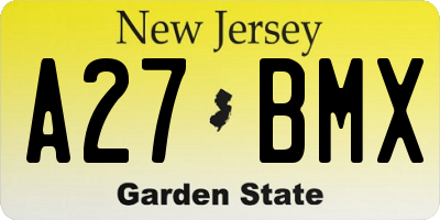 NJ license plate A27BMX
