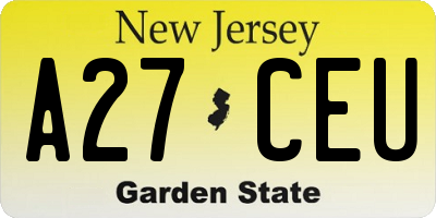 NJ license plate A27CEU