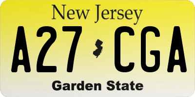 NJ license plate A27CGA