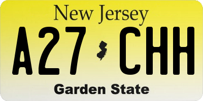 NJ license plate A27CHH
