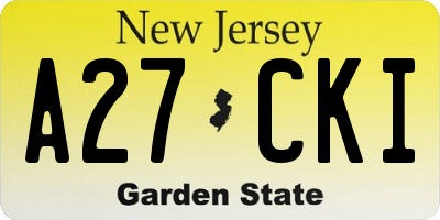 NJ license plate A27CKI