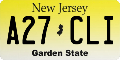 NJ license plate A27CLI