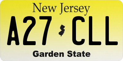 NJ license plate A27CLL