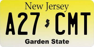 NJ license plate A27CMT